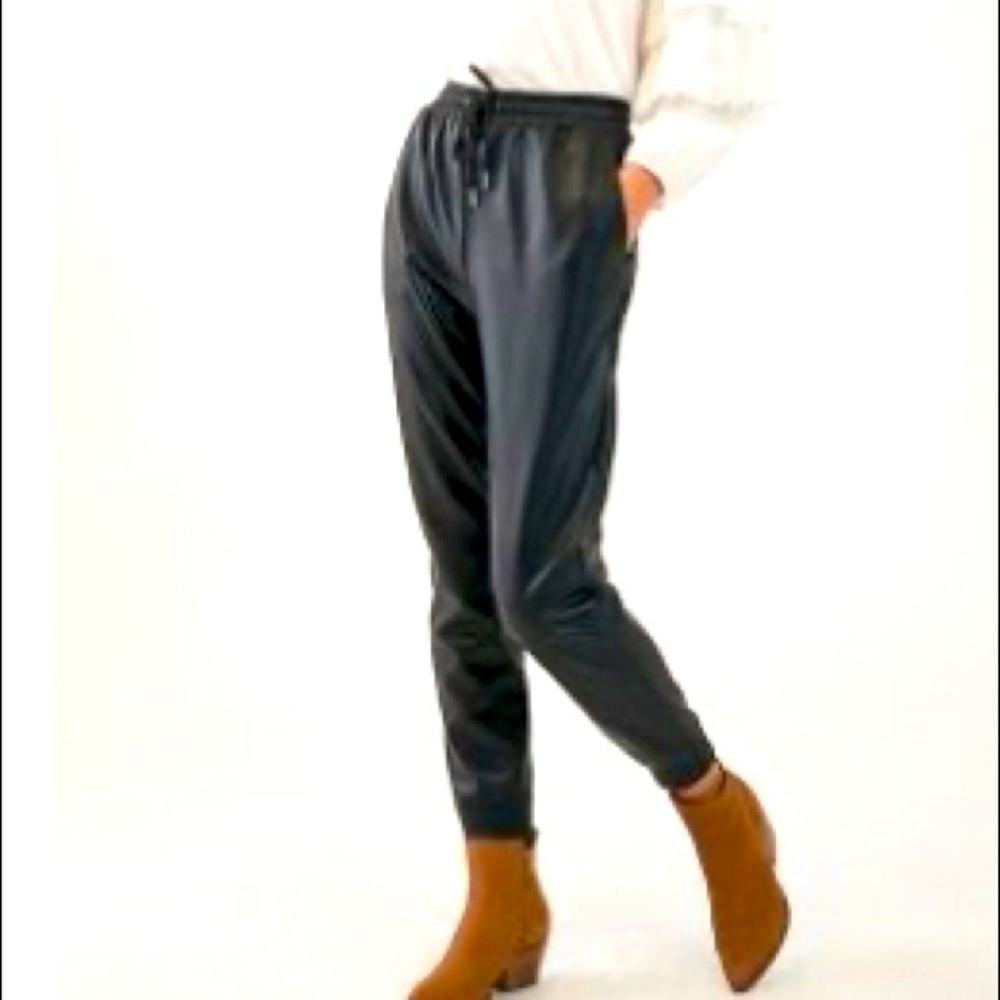 Faisa Faux Leather Joggers